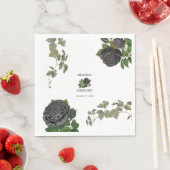 Gotische Halloween Zwart Rozen Wit Bruiloft Servet (Insitu)