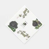 Gotische Halloween Zwart Rozen Wit Bruiloft Servet (Hoek)