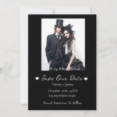 Gotische Halloween Zwart Save The Date Bruiloft Kaart (Voorkant)