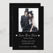 Gotische Halloween Zwart Save The Date Bruiloft Kaart (Voorkant / Achterkant)