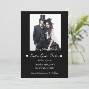 Gotische Halloween Zwart Save The Date Bruiloft Kaart