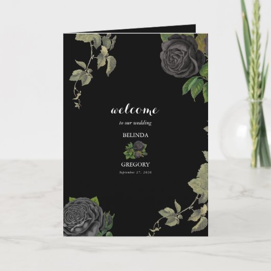 Gotische Halloween Zwarte Huwelijksvolgorde Programma (Voorkant)