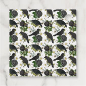 Gotische Halloween Zwarte Rozen Kraaien Huwelijk Bedankjes Labels (Achterkant)