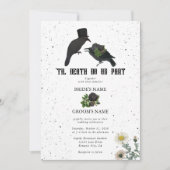 Gotische Halloween Zwarte Rozen Kraaien Huwelijk Kaart (Voorkant)