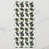 Gotische Halloween Zwarte Rozen Kraaien Huwelijk Menu (Achterkant)