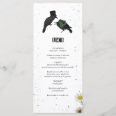 Gotische Halloween Zwarte Rozen Kraaien Huwelijk Menu (Voorkant)