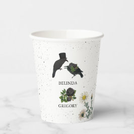 Gotische Halloween Zwarte Rozen Kraaien Huwelijk Papieren Bekers