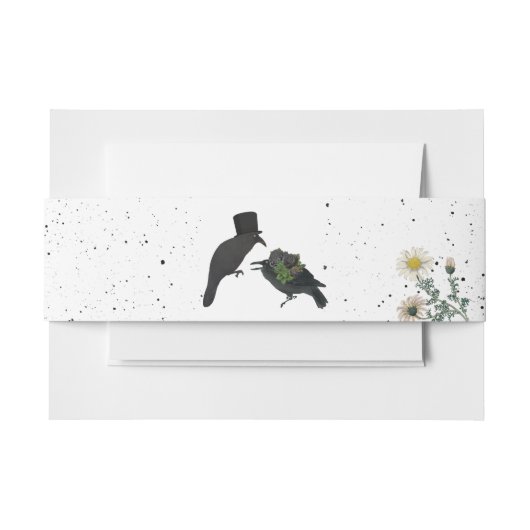 Gotische Halloween Zwarte Rozen Kraaien Huwelijk Uitnodigingen Wikkel (Voorkant Voorbeeld)