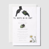 Gotische Halloween Zwarte Rozen Kraaien Huwelijk Vellum Uitnodigingen (Offset)