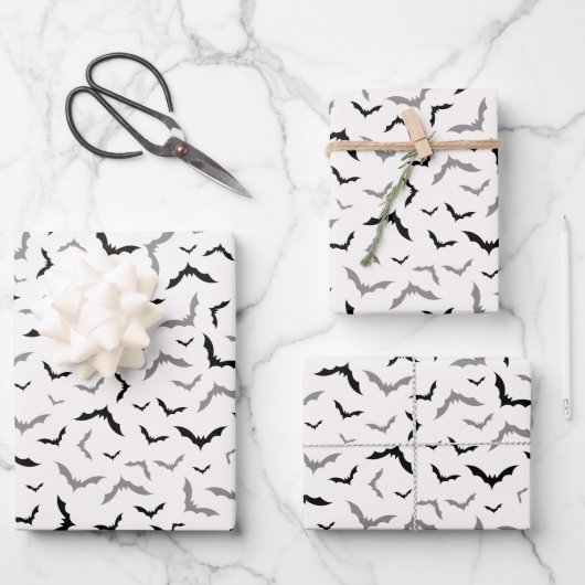 Gotische Halloween Zwarte Vleermuis Bruiloft Inpakpapier Vel (Voorkant)