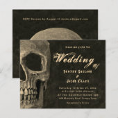 Gotische halve schedel Sepia Hallobruiloft Budget (Voorkant / Achterkant)