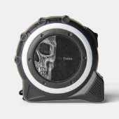 Gotische halve schedel zwart en wit cool rolmaat (Voorkant)