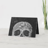 Gotische halve schedel zwart Hallobruiloft Save th Aankondiging (Achterkant)