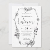 Gotische hand getekend Halloween Party Kaart (Voorkant)