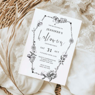 Gotische hand getekend Halloween Party Kaart