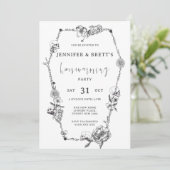 Gotische hand getekend Halloween Party Kaart (Staand voorkant)