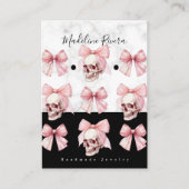 Gotische handgemaakte Artisan Earring Display Kaar Contactkaartje (Voorkant)