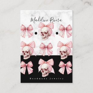 Gotische handgemaakte Artisan Earring Display Kaar Contactkaartje