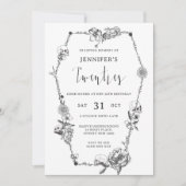 Gotische handgetekende boog 30ste verjaardagsfeest kaart (Voorkant)