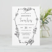 Gotische handgetekende boog 30ste verjaardagsfeest kaart (Staand voorkant)