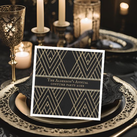  gotische handgetekende gouden strepen Halloween Servet