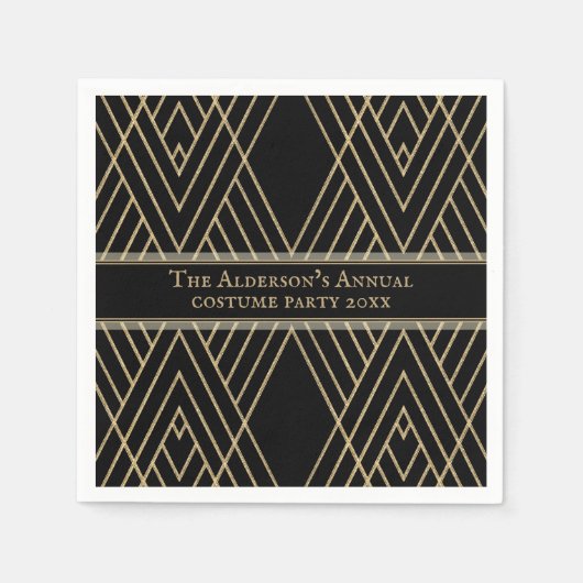  gotische handgetekende gouden strepen Halloween Servet (Voorkant)