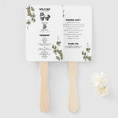 Gotische Hart Bloemen Skulls Trouwprogramma Handwaaier (Voorkant en achterkant)