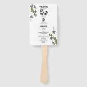 Gotische Hart Bloemen Skulls Trouwprogramma Handwaaier (Voorkant)