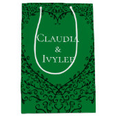 Gotische hart-Gift Groene Zak & Zwarte 3 Medium Cadeauzakje (Voorkant)