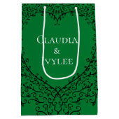 Gotische hart-Gift Groene Zak & Zwarte 3 Medium Cadeauzakje (Achterkant)