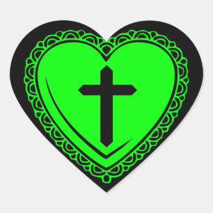 Gotische Hart & Kruis Sticker