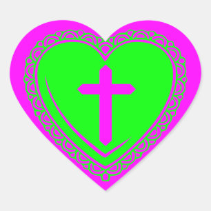 Gotische Hart & Kruis Sticker