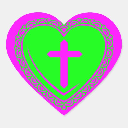 Gotische Hart & Kruis Sticker (Voorkant)