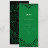 Gotische Hart-Platte Menu Groen & Zwart (Voorkant / Achterkant)