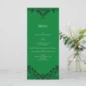Gotische Hart-Platte Menu Groen & Zwart (Staand voorkant)