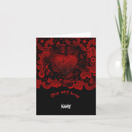 Gotische hart valentijnskaarten kaart