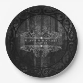 Gotische Heilige Schrift Rolverk B&W ID866 Papieren Bordje (Voorkant)