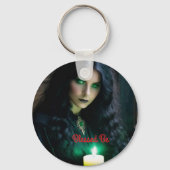 Gotische  heks, duister thema sleutelhanger (Voorkant)