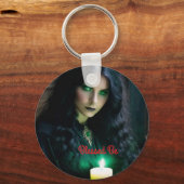 Gotische  heks, duister thema sleutelhanger (Voorkant)
