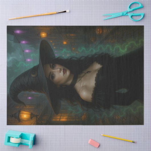 Gotische heks in Midnight Street Tissuepapier (Craft)