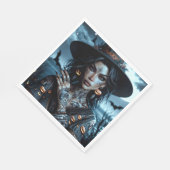 Gotische Heks met Tattoos Halloween Party Servet (Hoek)