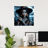 Gotische Heks met Tattoos Halloween Poster (Thuiskantoor)