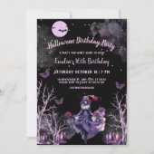 Gotische heks Rozen meisje 16e Halloween Verjaarda Kaart (Voorkant)