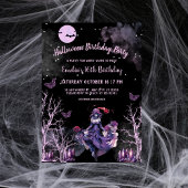 Gotische heks Rozen meisje 16e Halloween Verjaarda Kaart