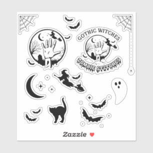 Gotische heksen Zombie Stitches Sticker Cutouts