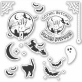 Gotische heksen Zombie Stitches Sticker Cutouts (Voorkant)