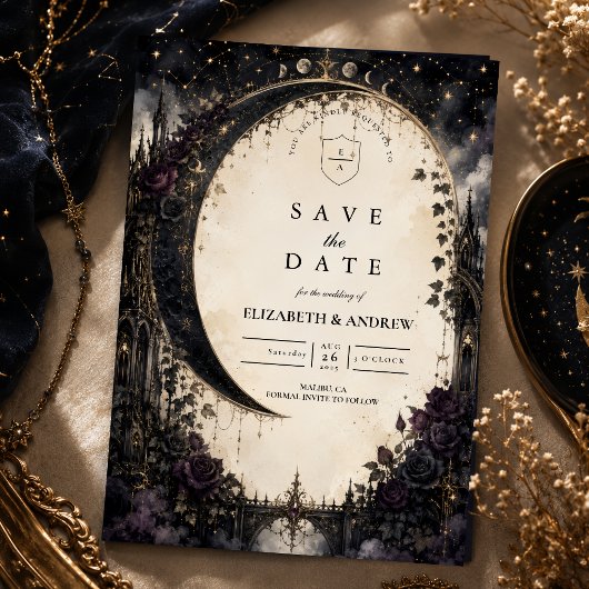 Gotische Hemelse Bruiloft Save The Date
