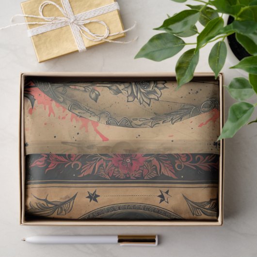 Gotische Hemelse Oude Papier Decoupage (Geschenk)