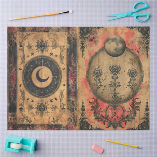 Gotische Hemelse Oude Papier Decoupage (Craft)