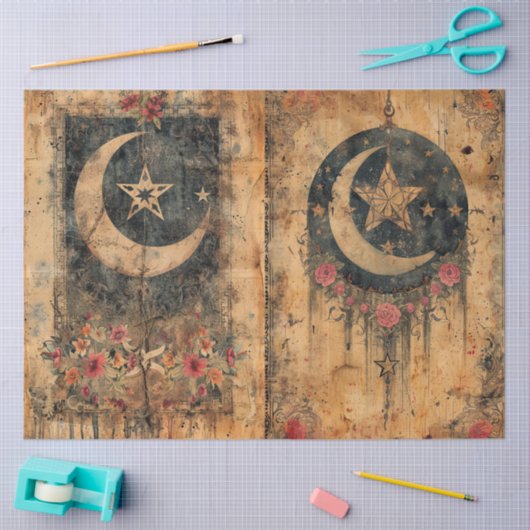 Gotische Hemelse Oude Papier Decoupage (Craft)